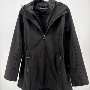 Ralph Lauren Green Label Black Utility Soft Lined Hooded Jacket Size Large 7/19